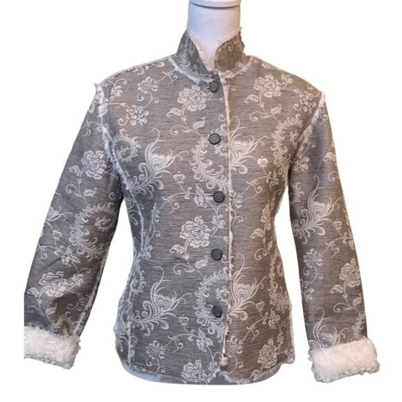 Chico’s Sherpa Lined Embroidered Jacket, romantic, elegant, classic, artisanal - Picture 1 of 8